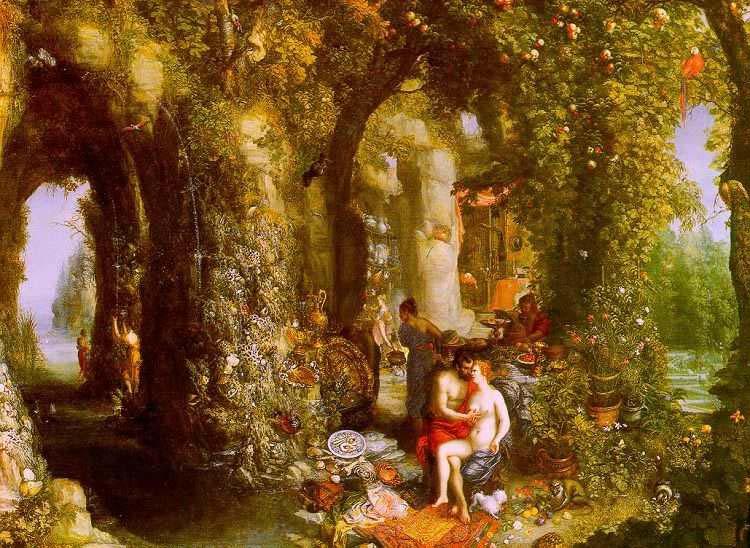 Jan Brueghel Jan Brueghel the Elder, A Fantastic cave with Odysseus and Calypso oil painting picture